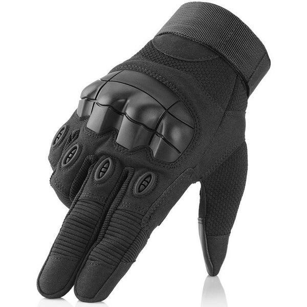Gants Tactiques Demi-doigts Pour Moto, Vélo, Randonnée - Noir, Taille L, Paume Renforcée TPR, Dos Aéré, Réglage Velcro